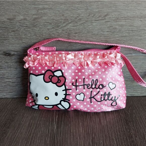 Hello Kitty 2012 Pink Polka Dot Ruffle Purse - Picture 1 of 6